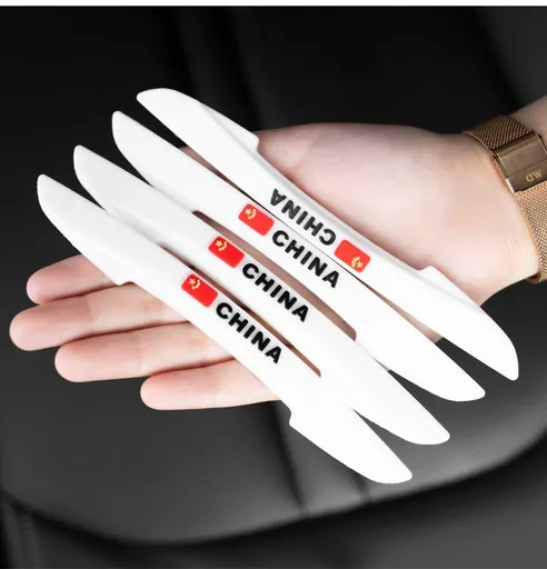 Car Door Anti Collision Strip PVC 4pcs National flag: white (a set of 4)