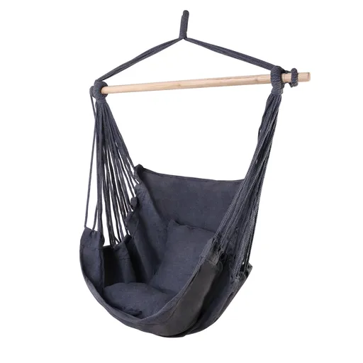 Gardeon Hammock Chair Outdoor Camping Hanging Hammocks Cushion Pillow Grey