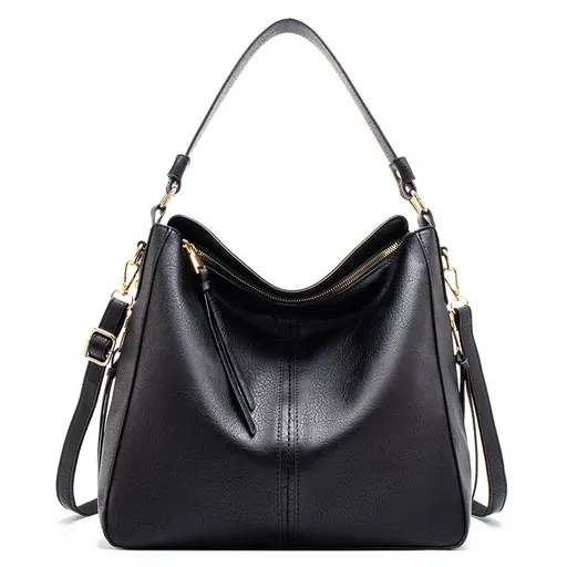 Women's Tote Bag PU Leather Shoulder Bag Underarm Bucket Bag with Wallet