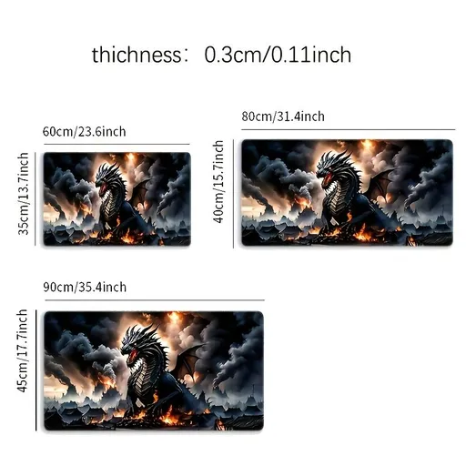 gaming desk mat, dragon design, large desk mat, mouse mat for gaming, desk protection mat, Australian gaming accessories, premium desk pad, extended mouse pad, fantasy desk mat, high-quality desk mat
