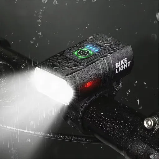 Bike Light, High Lumens Super Bright Bicycle Lite, 4 Modes USB Rechargeable Bike Headlight, Waterproof Safety Bike Front for Road, Mountain, Night Riding Black