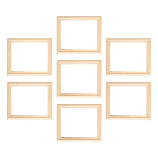 Hollow Carved Wood Frames Beige for Dollhouse and Craft Projects