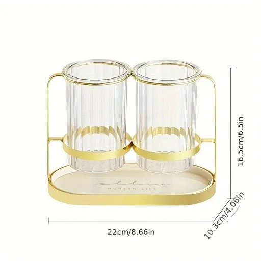 Luxury gold Luxury Wall-Mounted Cutlery Holder, Household Knife Fork Spoon Organizer, New Kitchen Utensil Drainer and Chopstick Container, Tableware Storage Rack