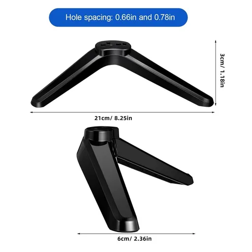 TV Mount Bracket Black Plastic for Decor Universal Fit Stable Support Easy Install 2Pcs