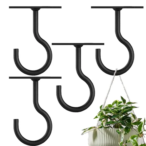 Ceiling Hooks for Hanging Plants, 4 Pcs 2.5-inch Ceiling Plant Hangers Indoor, Rust-Proof Plant Hanger Hooks, Wall Mount Heavy