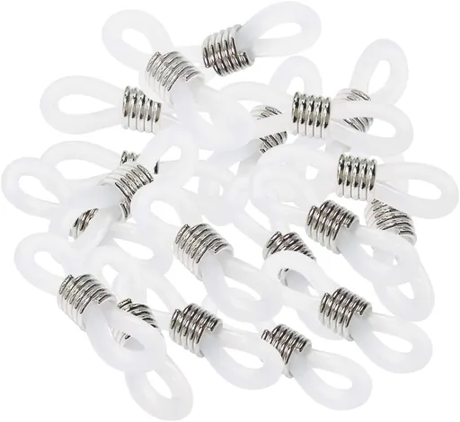 40 Pieces Eyeglass Chain Ends Adjustable Rubber Spectacle End Connectors for Eye Glasses Holder Necklace Chain