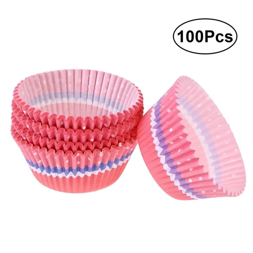 100 Count Red Paper Baking Cups Cupcake Liners Muffin Wrappers Cake Cases Party Favor Supplies