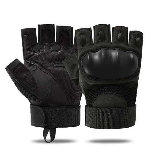 Motorcycle Gloves Fitness Gloves Half-finger Gloves Padded Gloves Gym Gloves - Black M