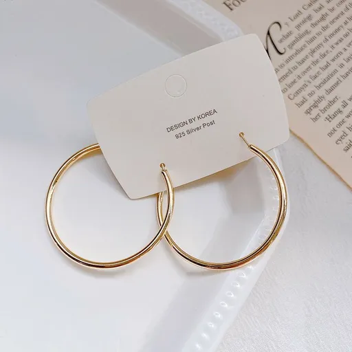 Mori Wai Metal Earrings Geometry Circle 925 Silver E2455 gold 4cm