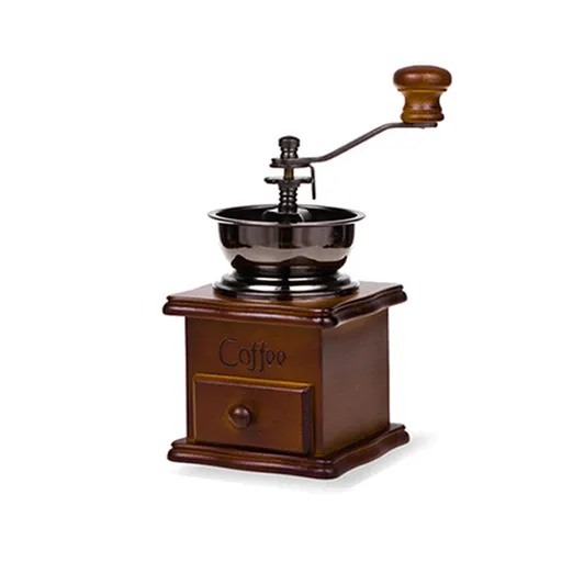 Retro Wooden Coffee Grinder Hand-Cranked Ceramic Burr Compatible with Braun Oral-B Philips