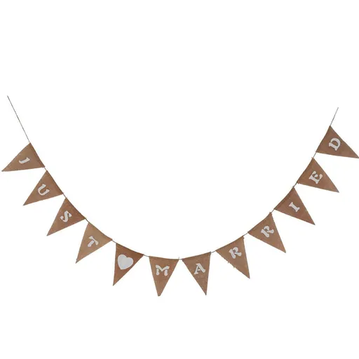 Burlap Triangle Banner Hanging Flags for Party Wedding Bridal Proposal Decoration 02