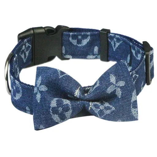 Hapi Dog Collar with Bow and Leash for Small Dogs Cowboy collar + bow L (neck circumference 36~52cm)