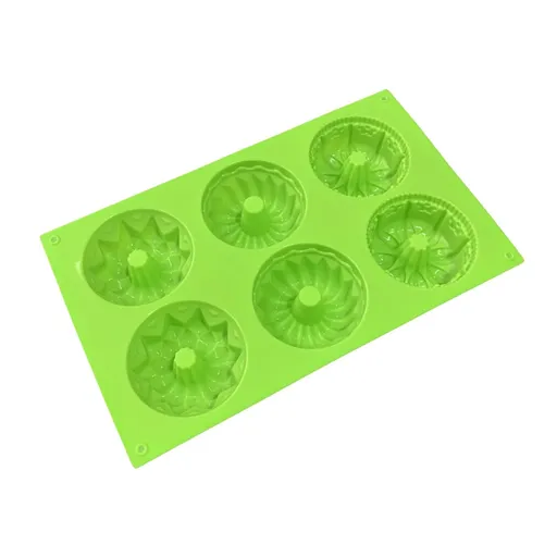 Mini Bundt Cake Pan,6-Cavity Silicone Fluted Tube Cake Mold, Non Stick Silicone Baking Molds for Cupcake, Donuts,Muffin