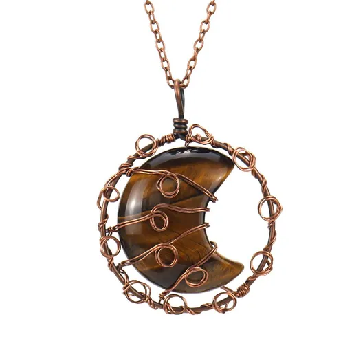 Handmade Natural Quartz Moon Necklace with Silver Chain - Ideal as an Original Gift