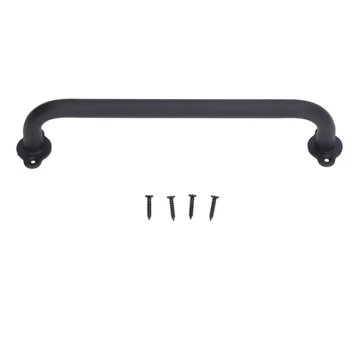 Barn Door Handle Black Carbon Steel Interior Wooden Door Matte Handle for Wooden Gate Shed Cabinet Door