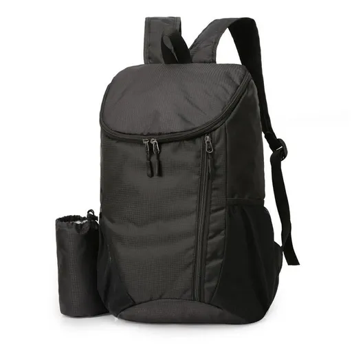 Sports Backpack Foldable Water Resistant Lightweight Bag for Camping Hiking Travel-Black