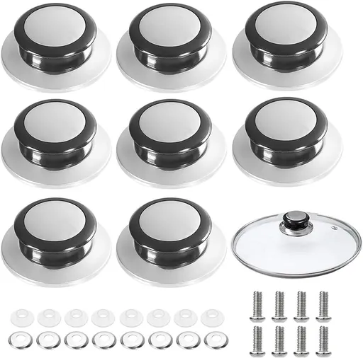 Pot Lid Knob - 8 Pieces - Universal Kitchen Knobs - Lid Knob - 5-12mm Universal - Stainless Steel - Lid Handle - Lid Knob - Pan Lid Holding Handle - Saucepan Lid Knobs - Kitchen Cookware Knob - Anti-Burn Knob