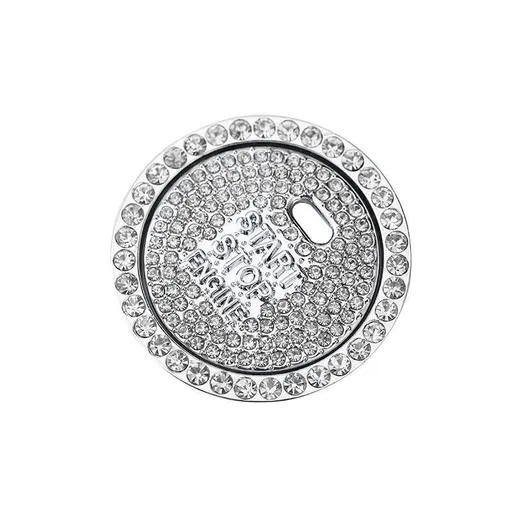 Bling Crystal Ring For Car One Key Engine Start Stop Decoration Button - White