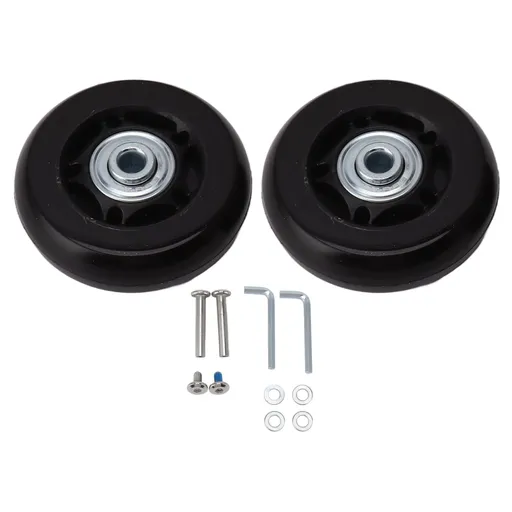 2pcs Luggage Suitcase Replacement Wheels Noiseless Rubber Swivel Caster Wheels Bearings Repair Kits 80x24mm / 3.1x0.9in