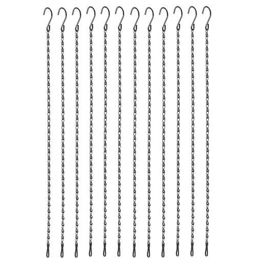 12pcs Plant Hanging Chains with Dual Hooks 58.5cm/23in with Bearing 3000g/6.6lbs for Garden Flower Suspension