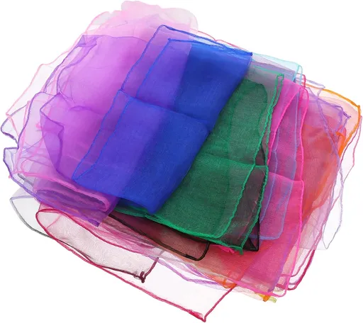12Pcs Gradient Color Juggling Scarves for Soft Chiffon Dance Scarves for Stage Props Decoration Performance Random Colors