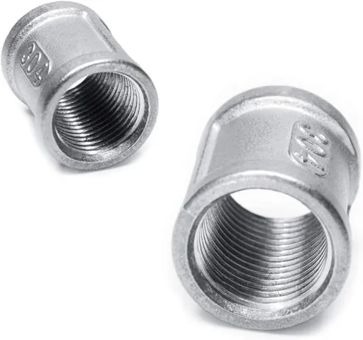 3/4" Female NPT Coupling, 1-1/2" Length Stainless Steel Coupler Cast Pipe Fitting(Pack of 2)