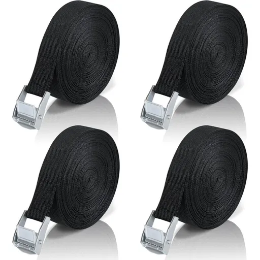 10M Tie Down Strap, 4 pcs Ratchet Strap With Zinc Alloy Buckle For Motorcycle/Car/Bike Carrier/Luggage/Moving Securing