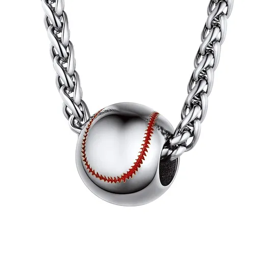 Baseball Necklaces For Men Teen Boys, Stainless Steel Softball Pendant Chain, Mens Sports Jewelry, 22"-24" Adjustable