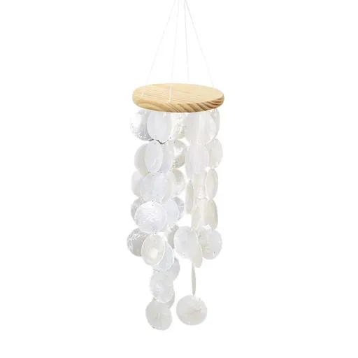 Wind Chimes for Outside - Handcrafted White Shells Windchime Coastal Style Decor for Indoor/Outdoors, Garden Decor, Great for Women, Wind Chimes Lovers and More