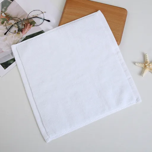 10 Pieces Soft Absorbent Cotton Washcloths, Reusable Face and Hand Towels for Bathrooms, Gyms, Spas, Hotels and Everyday Skin Care, White