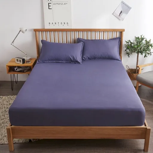 Cotton Mattress Cover Non Slip Bed Sheet Smoky purple 180*200cm thin mattress