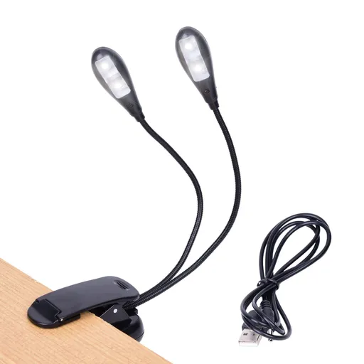 Music Stand Light Clip on LED Book Lights, Reading Lamp in Bed, Ideal for Musician, Piano Player, Kids, Travel (Dual Arm)