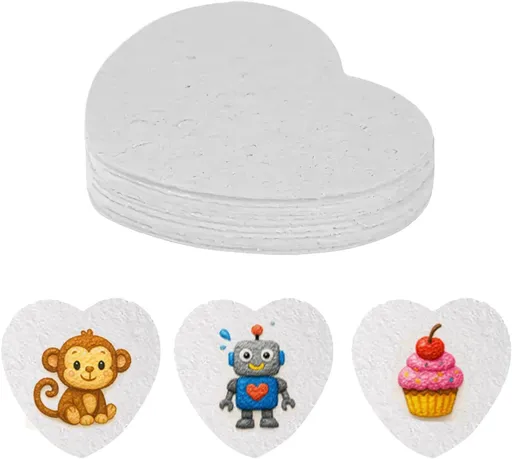 Magic Puffy Paint Foam Texture Paper – 12 Heart-Shaped 3D Foam Texture Sheets for DIY Puffy Paint Crafts and Kids Art Projects