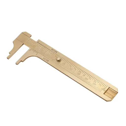 Sliding Gauge Vernier Caliper Ruler, Dual Scale Vernier Caliper Solid Brass Sliding Gauge, mm/inch Handy Sliding Gauge Ruler