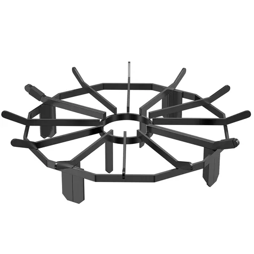 Log Grate, 27 inch Heavy Duty Wheel Fire Grate with 6 Support Legs, Solid Powder-coated Steel Bars, Log Firewood Burning Rack Holder for Wood Stove and Outdoor Camping Fire Pit