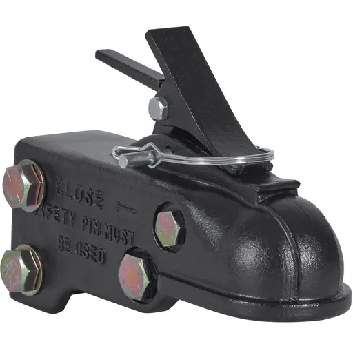 Adjustable Trailer Coupler, 2-5/16" Hitch Ball, 15000 lbs Capacity, Heavy Duty Cast Channel-Mount Coupler with Hardware Kit, Ideal for Towing Station Wagons, Pickup Trucks, SUVs, Black Coating