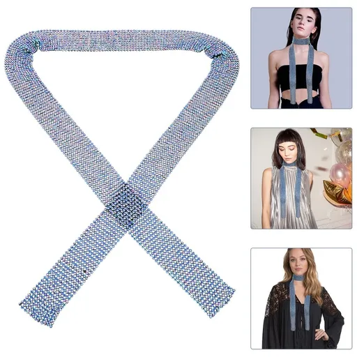 Multi-Color Sequin Necklace and Glitter Scarf, Versatile Design for Any Occasion, Fashionable