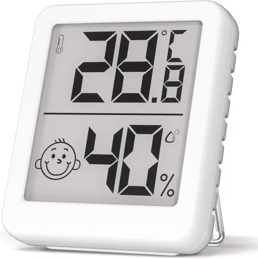 Wireless Thermometer Hygrometer Indoor Outdoor, White Black