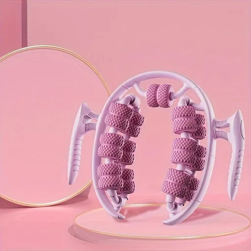 Pink 3D Water-Drop & 26-Wheel Yoga Massage Roller: Deep Muscle Relaxation and Body Shaping in One Portable Tool