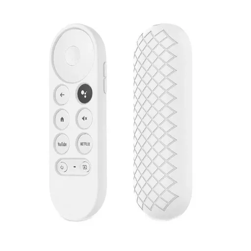 Silicone Case Protective Cover Shell For Google Chromecast Tv 2020 Voice Remote - White
