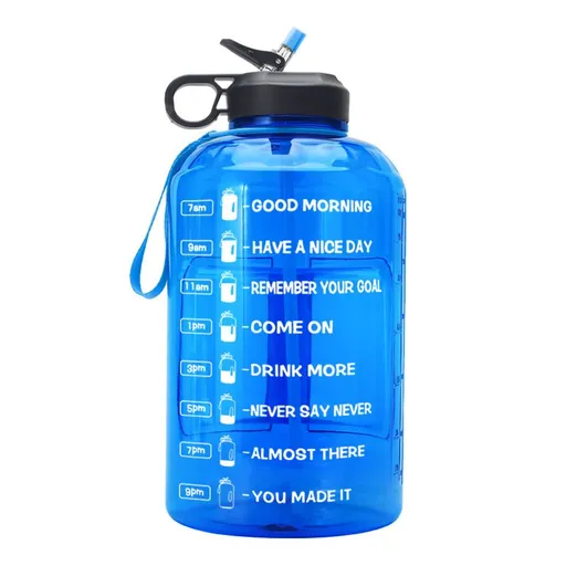 64 oz/Half Gallon Motivational Water BottleLeakproof BPA Free Sports Water Jug with Time Marker to Ensure You Drink Enough Water