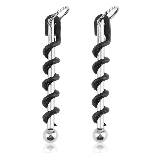 2Pcs Corkscrew Keychain, Stainless Steel Mini Small Key Ring Wine Opener for Wine Bottles Multifunctional Can Opener