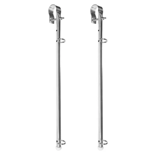 Stainless Steel Yacht Flagpole Set, Plated Boat Accessory, Easy to Install, 2 Pieces