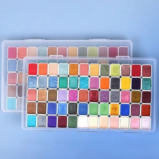 Pearlescent Watercolor Solid Paint Set Art Supplies Watercolor Paints Luminous - Multi-color - Size 60