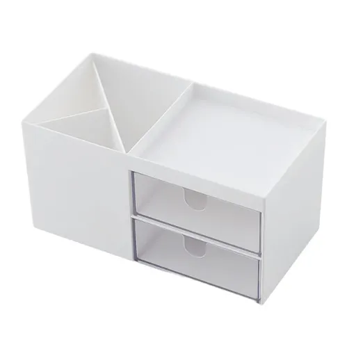 Desktop Organizer Multifunctional Storage Drawer Six Compartment White