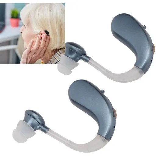1 Pair Rechargeable Sound Aid Headphones Low Noise Hearing Aid Built-in Battery 450-3400HZ Blue