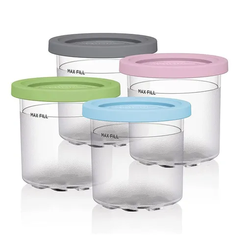 4 Pack of Silicone Lid Containers Replacement for and Lids - Compatible with Series Ice Cream Makers