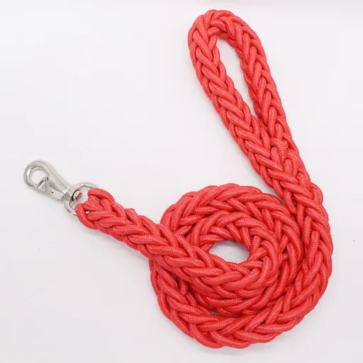 Nylon Dog Leash 8 Strand Braided Pet Walking Rope Red Xl-rope length 1.3m thick 3.0cm
