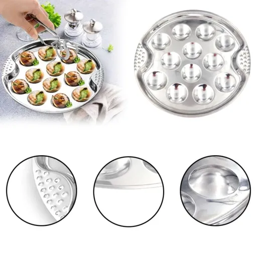 Baking trays & trays,Stainless Plates With 12 Compartment Holes Baking Dish Seafood Plate Dishes For Home Restaurant Hotel Kitchen