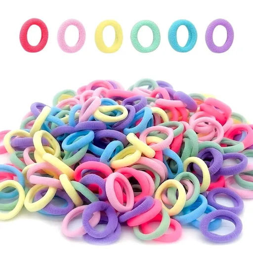 300Pcs Baby Hair Ties for Toddler Girls Cotton Small Seamless Hair Bands Multicolor Soft Hair Elastics Ponytail Holders Hair Accessories for Kids Teens Women